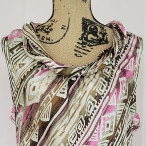 Dress Barn Satiny Abstract Print Top